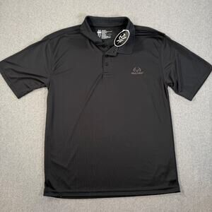 RealTree Black Polo Shirt Men's Large Short Sleeve Active New